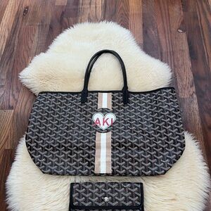 Goyard Black and Brown Tote with Heart Accent